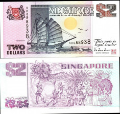 = SINGAPORE ? 2 DOLLARS - 1991 - UNC = foto