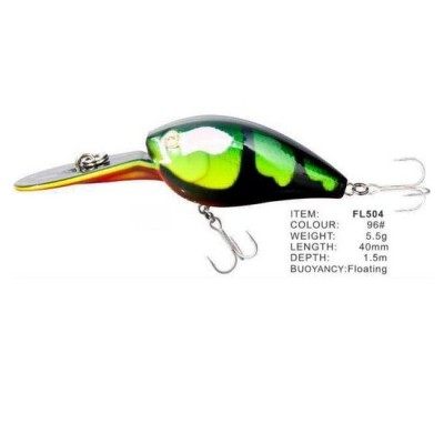 Vobler FL FL504 Floating 40mm 5.5g Depth 1.5m Colour 96 foto