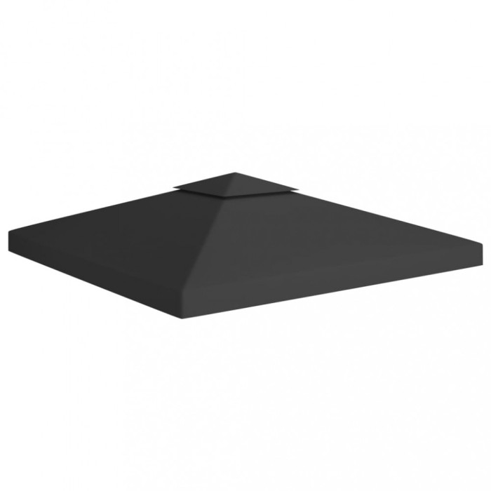 vidaXL Acoperiș de pavilion, 2 niveluri, negru, 3x3 m, 310 g/m&sup2;