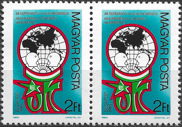 Ungaria - 1983 - Congresul Esperanto - pereche - serie completă neuzată (T537)