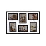 Rama foto 55x35 cm, 6 fotografii, Lemn, Negru, ATU-084667, Oem