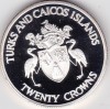 Moneda Argint Turks and Caicos 20 Crowns Olimpiada 1992, Numismatica