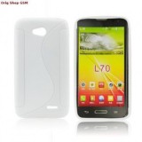 Husa Silicon S-Line Alb LG L70 D320N Protectie Premium