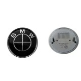 Set 2 Embleme BMW Capota Portbagaj 82mm 74mm Negre Seria 3 5 7 Z3 Z4