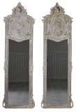Set doua oglinzi Rococo cu o rama alb antichizat CAT207D, Oglinda