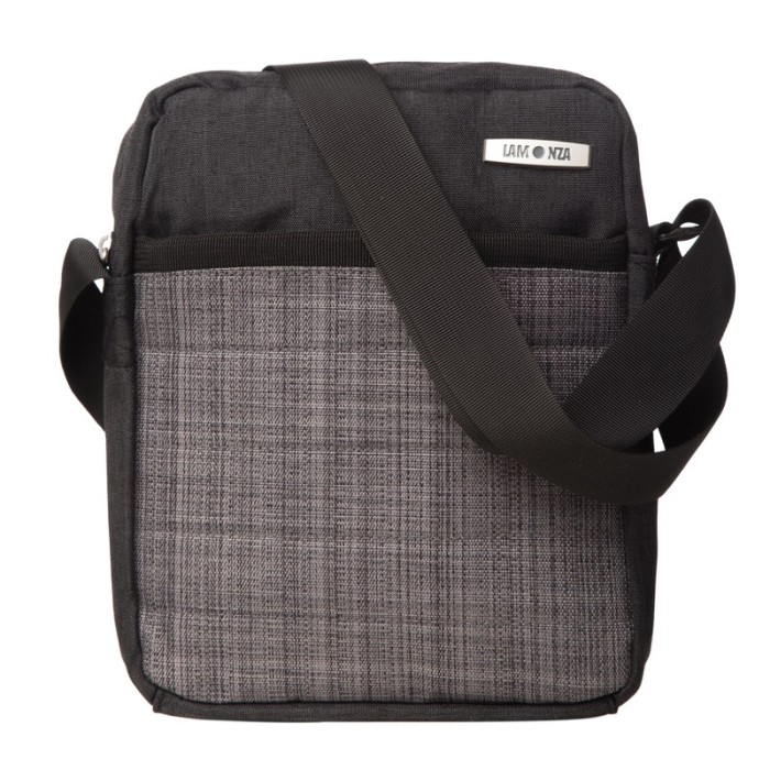Geanta de umar Prima Lamonza, 25 cm, Gri/Negru Geanta de umar Prima Lamonza, 25 cm, Gri/Negru
