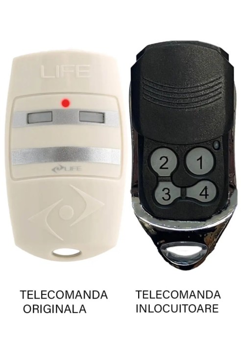 Telecomanda inlocuitoare poarta garaj Life cu 4 canale BRAVO /BRAVO4 433.92MHz Codificare LIFE Auto Code (832)