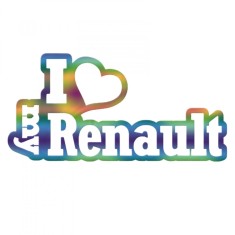 Sticker Renault I Love My , Autocolant Personalizat pentru Fanii Renault