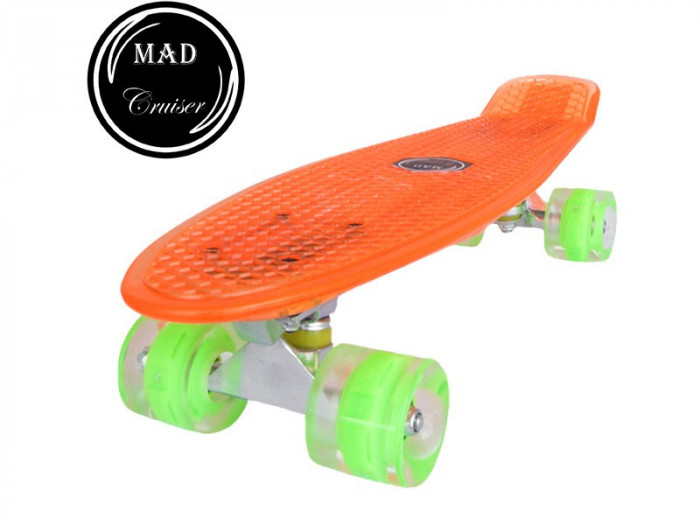 Penny board Mad Cruiser Full LED ABEC 7-oranj FitLine Training