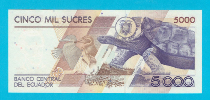 Ecuador 5.000 Sucres 1999 &#039;Galapagos&#039; UNC serie: AO 11699815