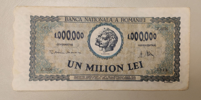 Rom&acirc;nia - 1 000 000 Lei (16 aprilie 1947) sZ.0376