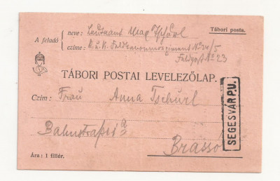D5 Carte Postala Militara k.u.k. Imperiul Austro-Ungar ,Circulata 1917 Brasso foto