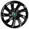 Set 4 Capace Roti 17 inchi (R17), Stig Negru Lucios, Compatibil cu Skoda Nou Verde, Autohelix MSA