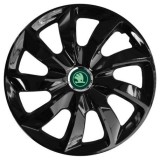 Set 4 Capace Roti 17 inch, Stig Negru Lucios, Compatibil cu Skoda Nou Verde
