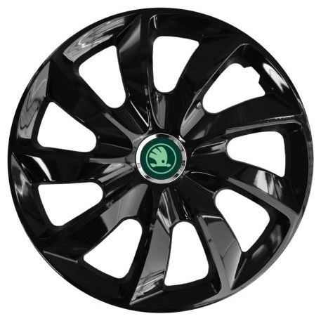 Set 4 Capace Roti 17 inchi (R17), Stig Negru Lucios, Compatibil cu Skoda Nou Verde