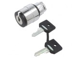 Comutator Rotativ cu Cheie 22mm 2 Poziții Negru