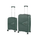Set 2 Valize Rigide Leziter TraveLux Endure III Verde, Cabina si Mare, Roti 360, TSA, Plastic PP