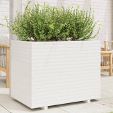 VidaXL Jardinieră de grădină, alb, 90x60x72,5 cm, lemn masiv de pin