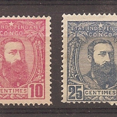 Congo belgian 1887-1894 - Regele Leopold al II-lea, 2 val. (vezi descrierea)