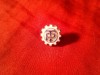 Insigna veche DDR - TP , metal si email , d=1,2cm