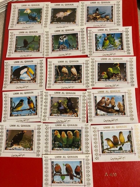 UMM AL QIWAIN, PĂSĂRI - 16 COLIȚE MNH