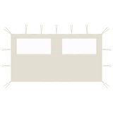 Perete lateral foisor cu ferestre, crem, 4x2 m