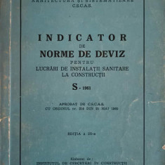 INDICATOR DE NORME DE DEVIZ PENTRU LUCRARI DE INSTALATII SANITARE LA CONSTRUCTII S-1961-INSTITUTUL DE CERCETARI