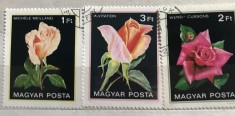 (B ) Timbre serii Straine Flora Flori Ungaria Trandafiri