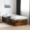 vidaXL Cadru de pat cu LED, stejar fumuriu, 90x200 cm, lemn prelucrat 3209636