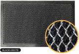 Covoras Intrare, Model Black White 626, Marime 40 x 60 cm, Gri, Antialergic, Antiderapant, Polipropilena si Cauciuc