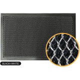 Covoras Intrare, Model Black White 626, Marime 40 x 60 cm, Gri, Antialergic, Antiderapant, Polipropilena si Cauciuc