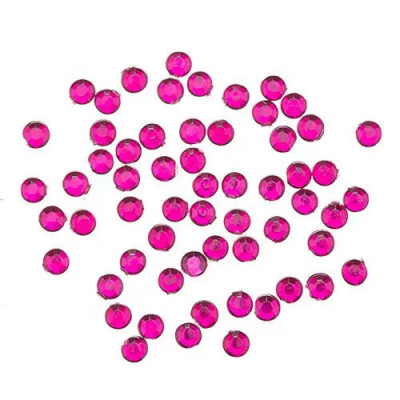 Decorațiuni roz-ciclam pentru unghii, 1,5 mm - strasuri rotunde &amp;icirc;n săculeț, 90 buc foto