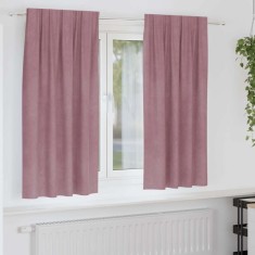 vidaXL Perdele cu perdele 2 pcs Roz &icirc;nchis 140 x 175 cm Catifea