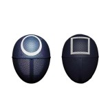 Cumpara ieftin Set 2 Masti Squid Game Carnaval Negre: Cerc si Patrat, Cosplay, Elastic Reglabil - Material Rezistent, Dimensiuni 24x18.5 cm