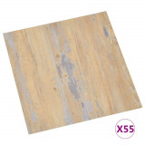 Cumpara ieftin Placi de pardoseala autoadezive, 55 buc., maro, PVC, 5,11 m&sup2;