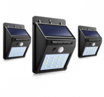 Set 3 Lampi Solare cu 30 LED, senzor de miscare si senzor de lumina foto