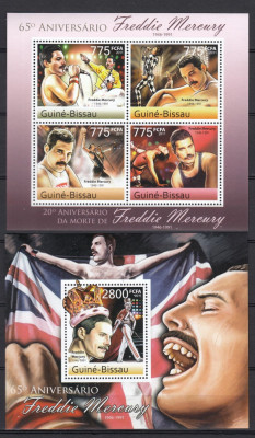 Guinea-Bissau 2011 - Muzica - FREDDIE MERCURY - BL + KB - MNH foto