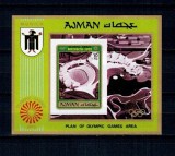 Ajman 1971 - Jocurile Olimpice Munchen, stadion, colita nedantelata neuzata