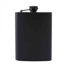 Sticla de buzunar din otel inoxidabil cu capacitate de 180 ml, negru