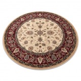 Covor de l&acirc;nă Omega cerc Aries lumină rubinie, cerc 135 cm