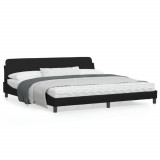 VidaXL Cadru de pat cu tăblie, negru, 200x200 cm, piele ecologică