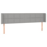 Cumpara ieftin Tablie de pat cu aripioare gri deschis 163x16x78/88 cm textil