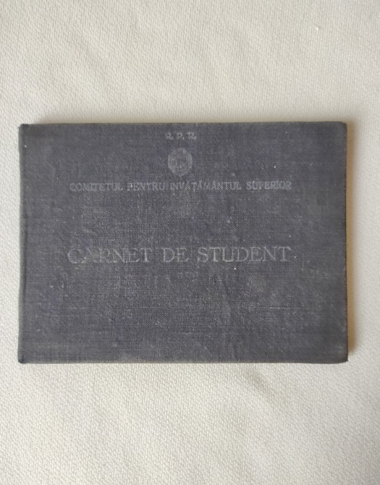 Carnet student Institutul de mecanică Cluj, emis &icirc;n 1953