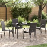 vidaXL Scaune de exterior stivuibile, 4 buc., maro, poliratan 310083