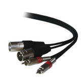 Cablu 2 x RCA tata - 2 x XLR tata, lungime 5m, Negru, General
