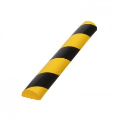 Coltar protectie perete, semicilindric, din spuma, negru/galben, 50x400x26mm