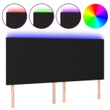 Cumpara ieftin Tablie de pat cu LED, negru, 180x5x118/128 cm, textil