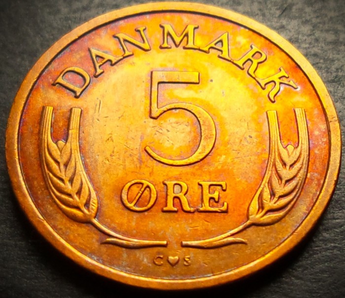 Moneda 5 ORE - DANEMARCA, anul 1969 * cod 4268 A = A.UNC PATINA SUPERBA