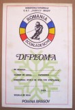 O.205 DIPLOMA ROMANIA SCOALA DE SCHI MINISTERUL TURISMULUI ONT CARPATI BRASOV POIANA