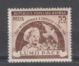 ROMANIA 1954 LP 369 ZIUA INTERNATIONALA A COPILULUI MNH, Nestampilat